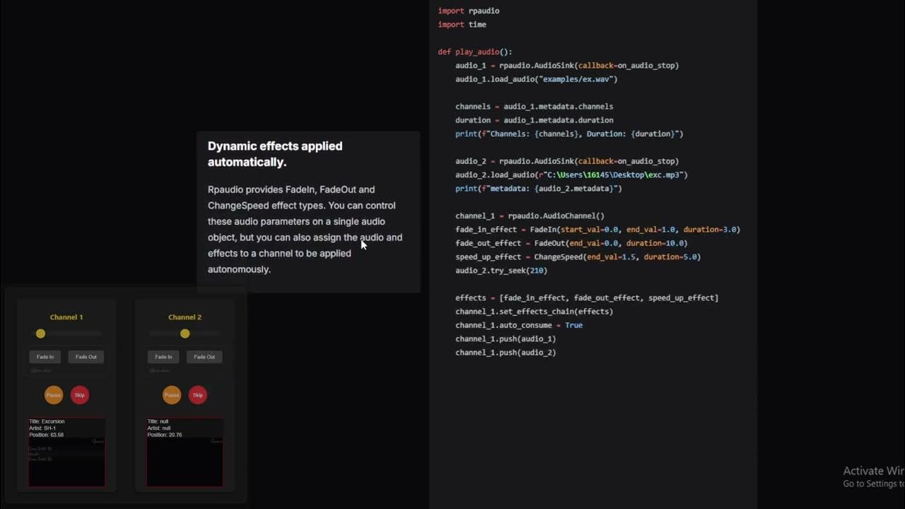 Rpaudio - A Python Audio Library focused on simplicity. - YouTube