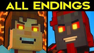 Minecraft Story Mode Season 2 Episode 4 All Endings bad Ending 1  Good Ending 2  Secret Ending