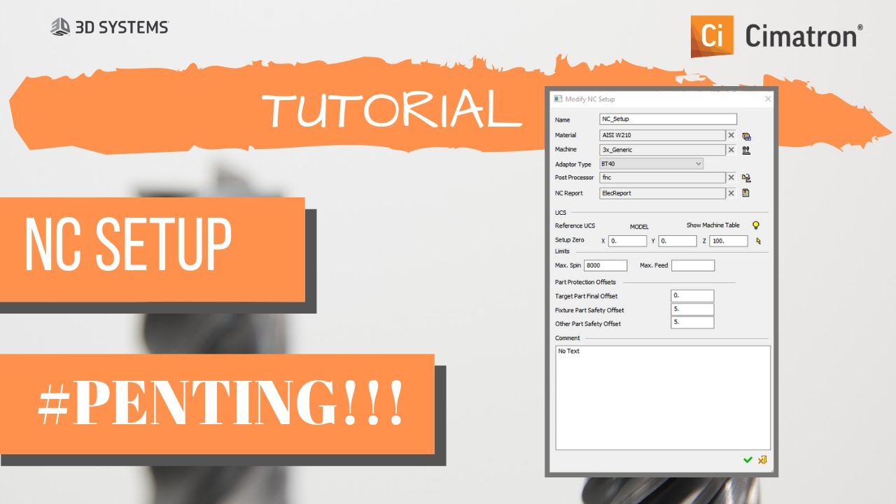Cimatron Tutorial 5: NC Setup Ngga Penting? - YouTube