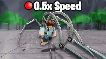Testing EVERY ATTACK at 0.5x Speed in The Strongest Battlegrounds
