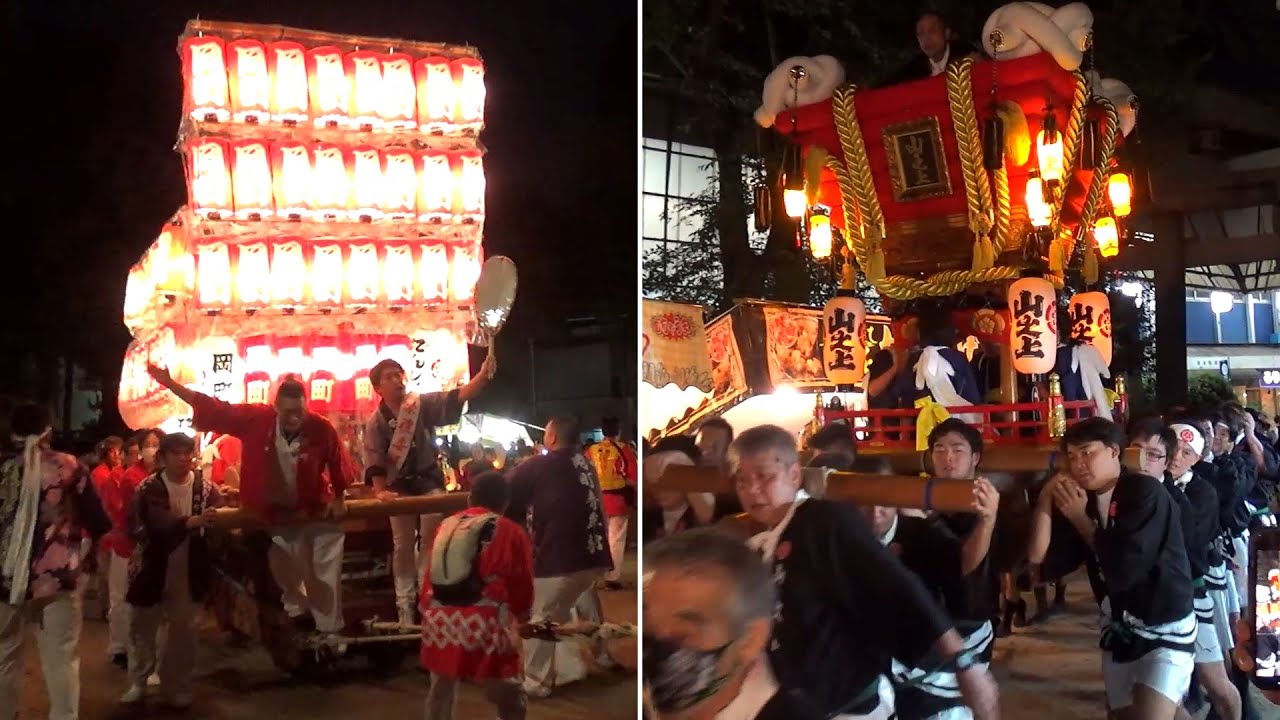 原田神社秋祭り 宵宮祭 布団太鼓 だんじり 子供神輿 額灯の宮入と「お