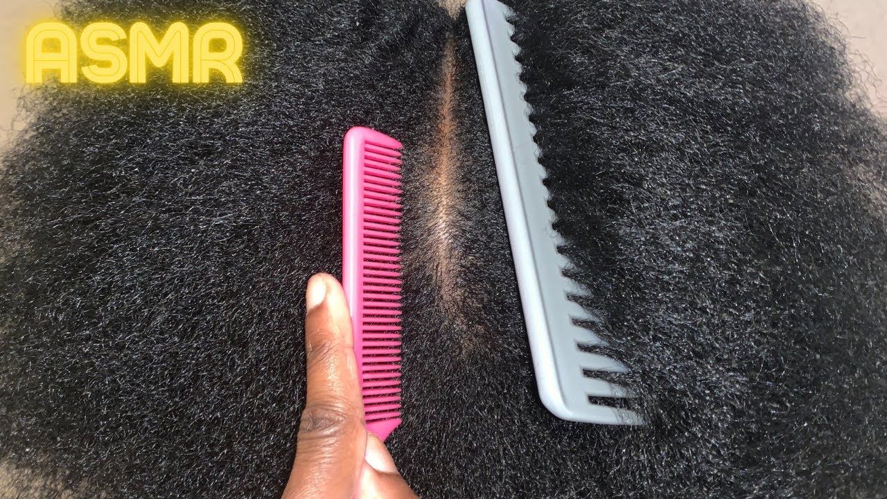 ASMR Scratching Scalp + Oiling Scalp on 4C Hair | Head Massage