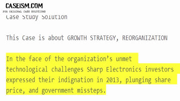 Sharp Electronics in 2013 Case Study Help - Caseism.com