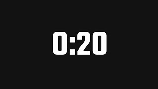 20 Second Countdown Timer | Tick Sound | Black Screen