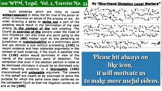 120 WPM, Shorthand Dictation, Legal, Volume 2, Transcription No  33