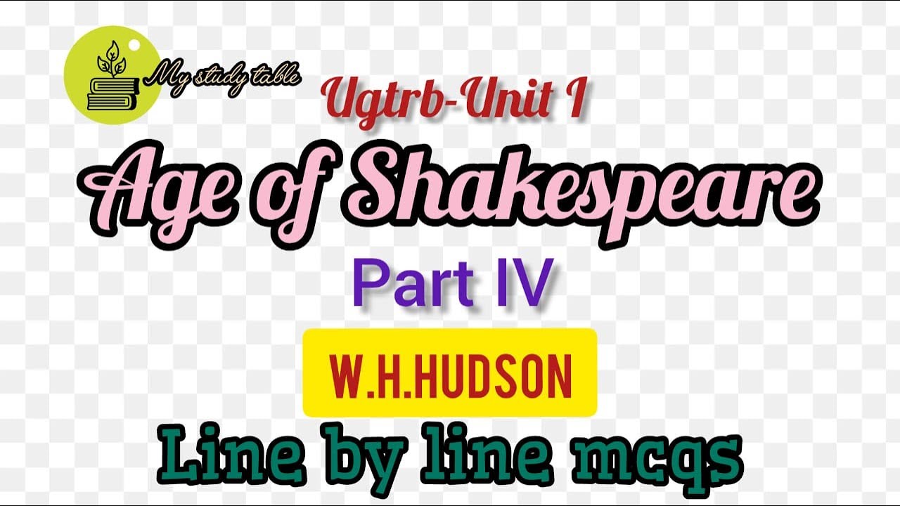 Ugtrb English/Unit 1/Age of Shakespeare/ part IV/line by line mcqs