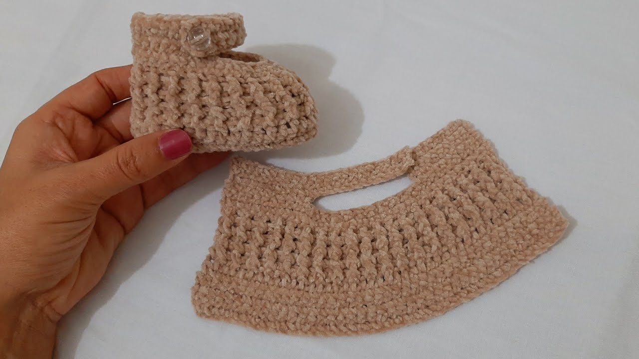 كروشيه لكلوك بيبي / سليبر بقطعة واحدة  How to crochet a baby shoes