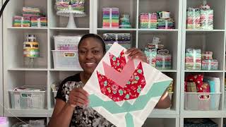 Sew Sampler BOM Block 5 The Rose Block #fatquartershop #pressedflowers #quilting