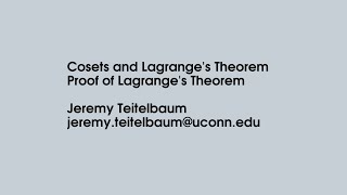 Lagrange's Theorem: Proof