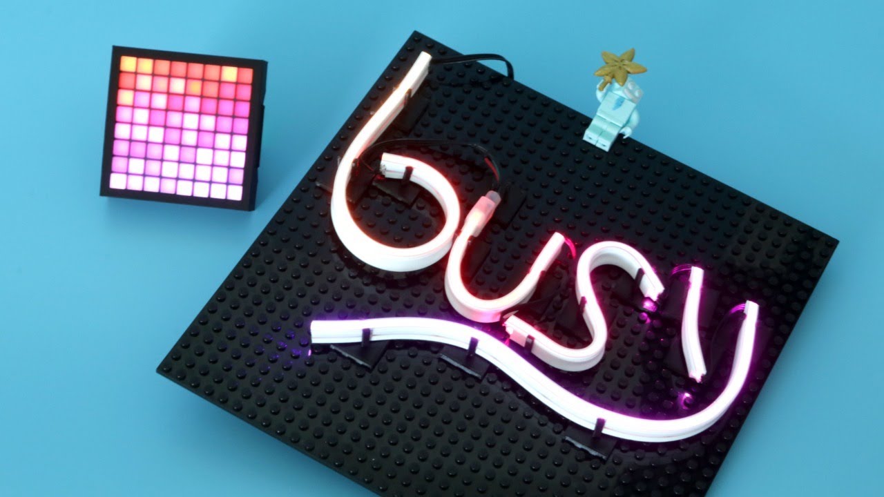 3D Hangouts Neon Sign and Pixel Squares YouTube