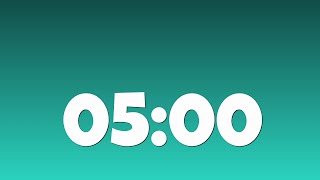 5 Minute Classroom Timer | Teal Aqua Gradient, Low Distraction