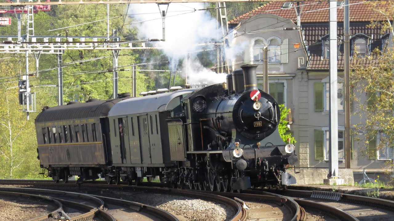 A 3/5 705 в Винтертуре – На полном ходу для перевозки багажного вагона «F 948» | SwissRails