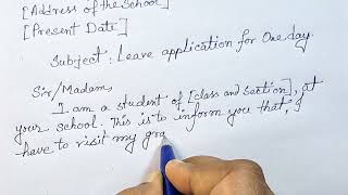 How to write Leave application for one day | How To Write Leave Application | Easy Format 