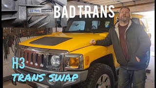 Hummer H3 transmission removal and install swap (how to and test drive video) #trending #viral