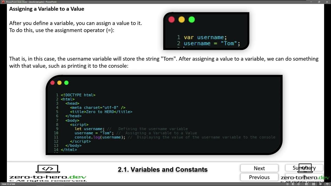 part 7 JS 2 1 Variables and Constants - YouTube