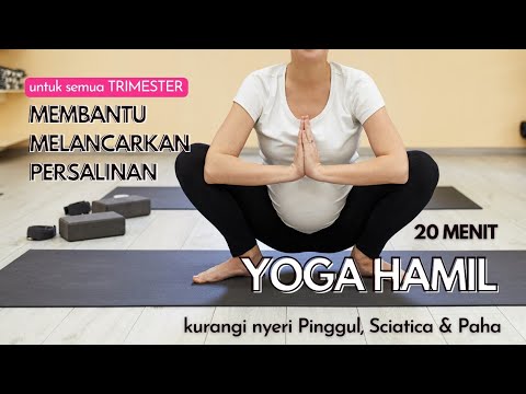 SENAM HAMIL untuk Membantu Melancarkan Persalinan | PRENATAL YOGA untuk Sciatica, Bokong & Panggul