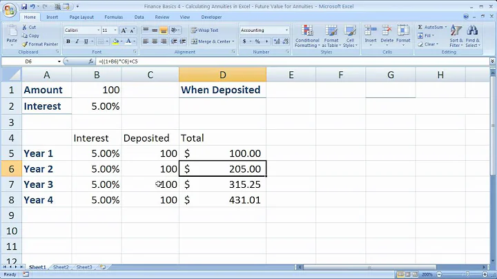 Finance Basics 4 - Calculating Annuities in Excel - Future Value for Annuities