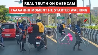 NEVER GIVE MONEY | LIVE DASHCAM RECORDED FAKE INJURY & LIMPING SCAM ON ROAD BEWARE