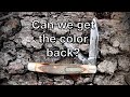 Sun bleached delrin, Oldtimer 33OT USA pocket knife clean up