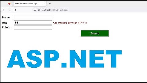 ASP.Net tutorial: How t add range validator on textbox