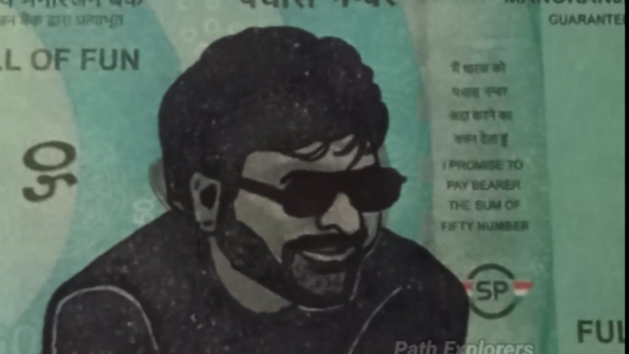 Chiranjeevi’s Drawing on ₹50 Note – Legendary Mass Presence & Iconic Hero Artwork! ✍️🔥🎨