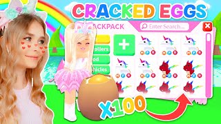 Opening 100 CRACKED EGGS Got Me This Many LEGENDARY PETS In Adopt Me! (Roblox) screenshot 5