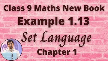 TN Class 9 Maths Set language  Example 1.13 Alexmaths