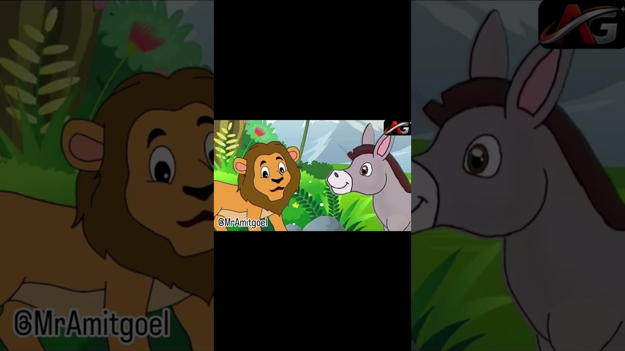 हिरन, लोमड़ी, शेर और कौवे की कहानी-AG |animal story |cartoon| |moral stories|funny videos| new story