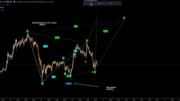 Butterfly and Bat Harmonic Pattern Indicator in action (LTF on BTC)