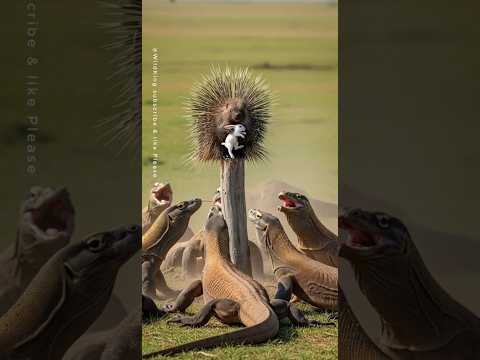 토끼를 지킨 호저 vs 코모도드래곤/Porcupine Protects the Rabbit vs Komodo Dragon