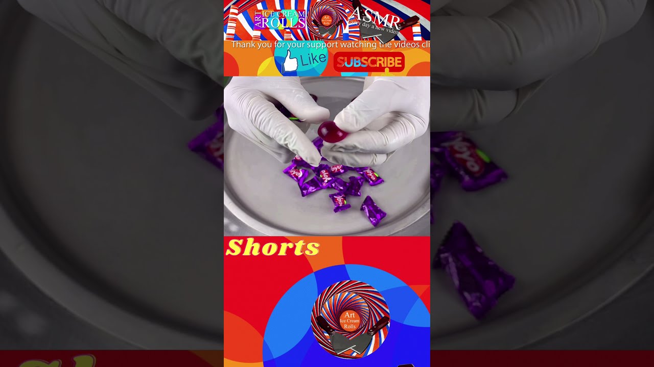 ASMR Jelly yoyo ice cream rolls street food. Shorts YouTube