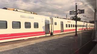(DR3100型6節)(DR3102風泵聲)424次自強號池上站開車(交會5245次加班普悠瑪自強號)