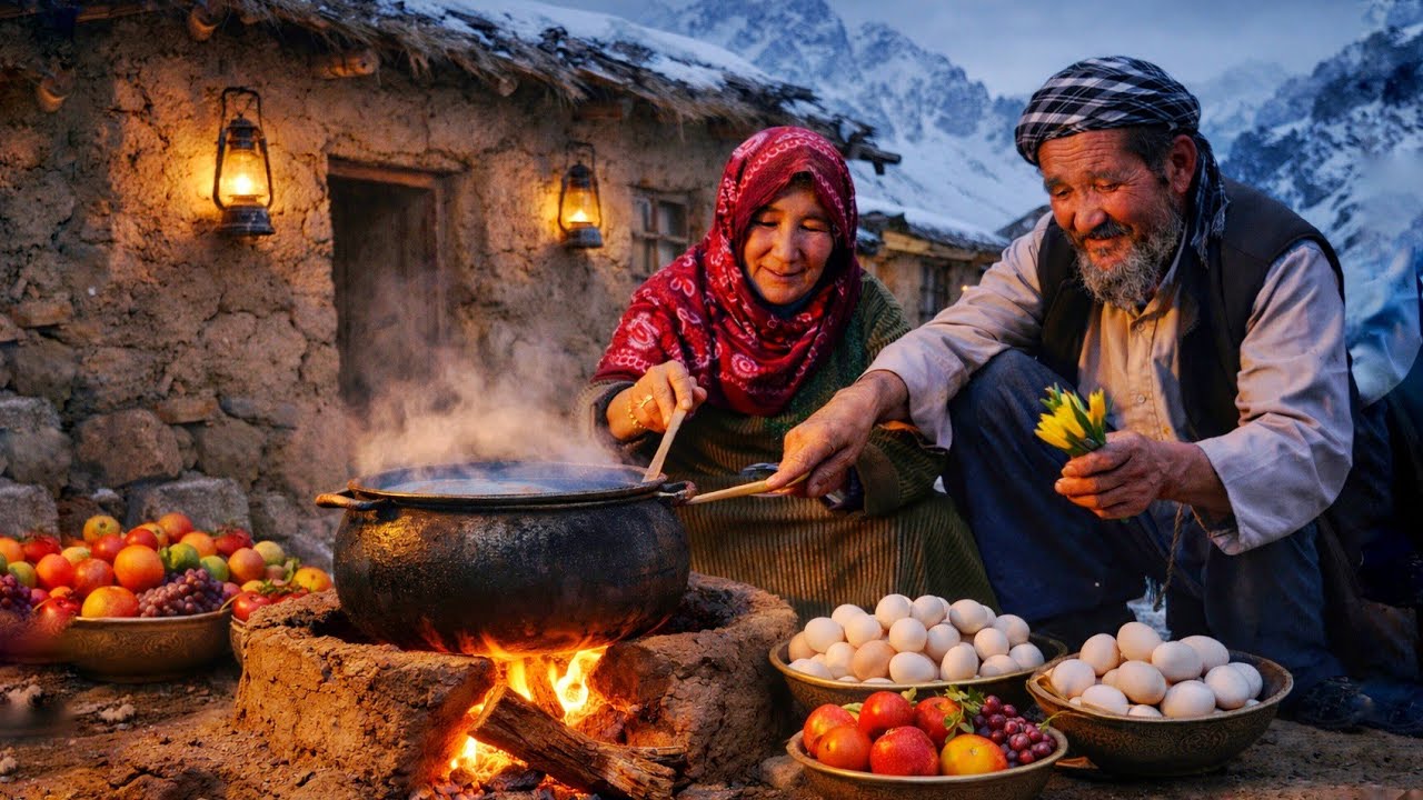 ٔExtreme Snow Survival in Afghanistan   Survival Ramadan Cooking & Rural Life