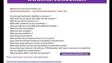 Job Interview Tips Top HR Interview questions interviewdot