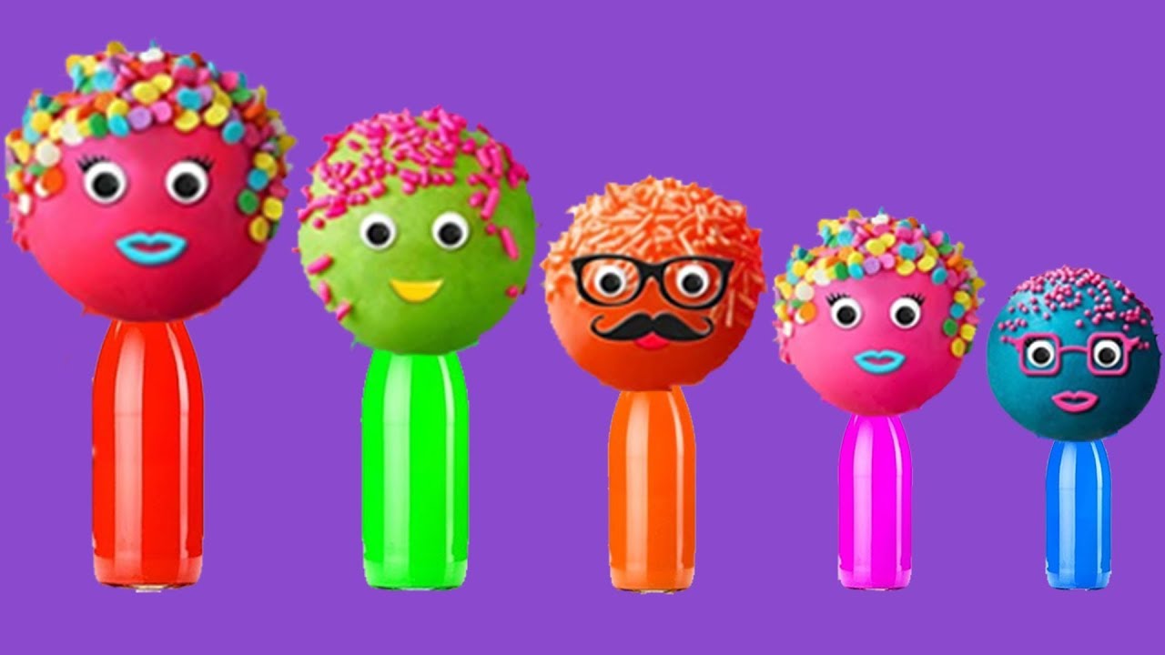 CakePop Cake pop Finger Family lollipop song, Candies, ball balloons colors learn YouTube