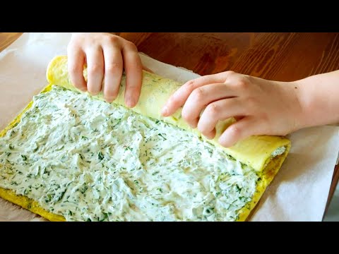 Roulade d&rsquo;omelette incroyable fait en 10 MINUTES/ SANS GLUTEN / Rolled omelet 🍳/ عجة ملفوفة