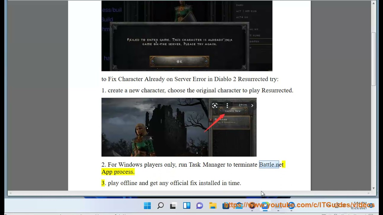 Fix Character Already on Server Error in Diablo 2 Resurrected - YouTube