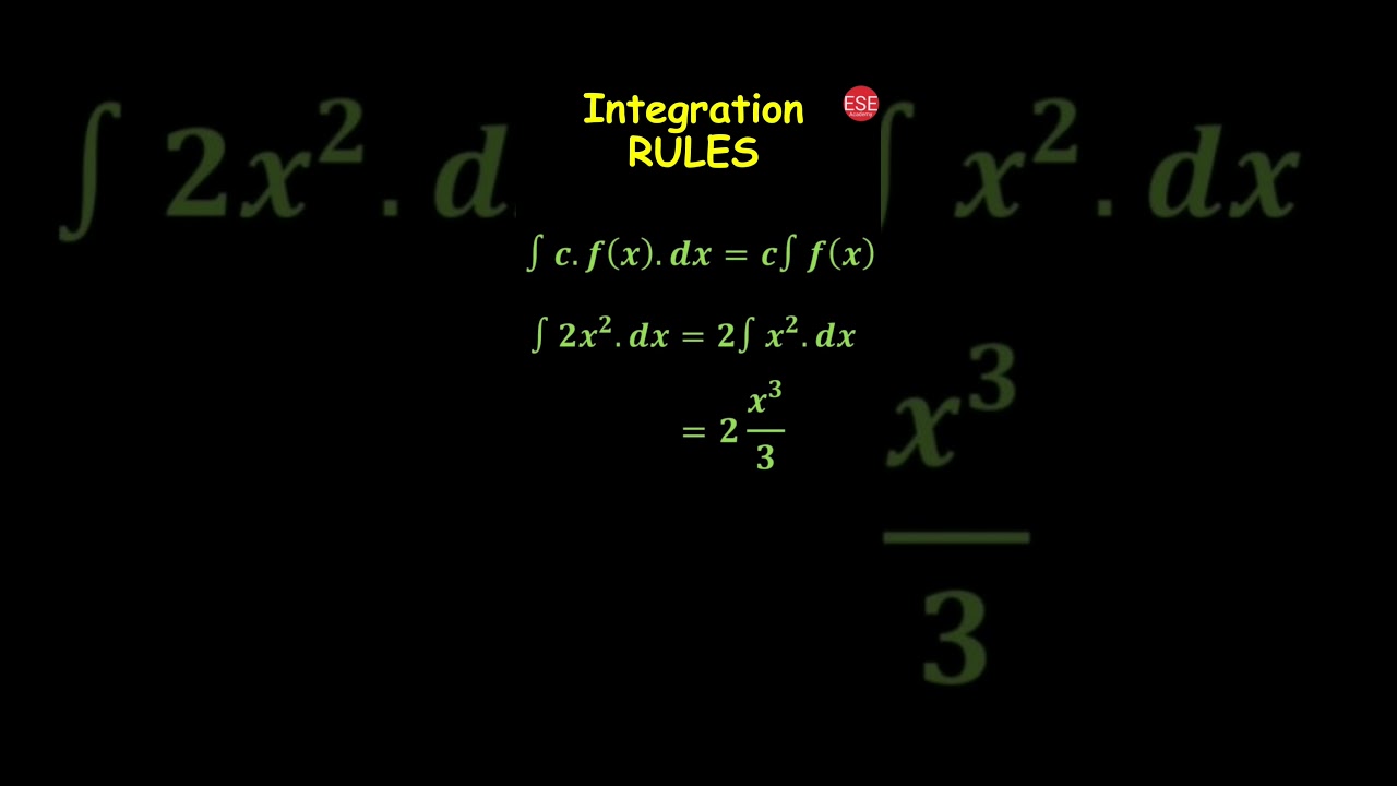 Multiplication by Constant Integration Rule Shorts YouTube