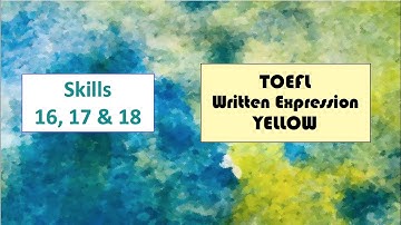 UMAR TOEFL Written Expression Skills 16, 17 & 18