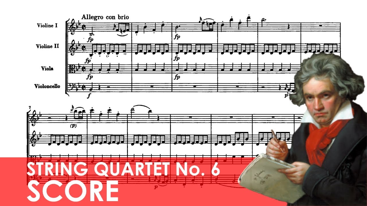 Tonton BEETHOVEN String Quartet No. 6 in B-flat major (Op. 18, No. 6) Score di YouTube