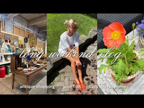 memorial weekend at home 🍓📖 chatting books, my june TBR, markets & antique shopping haul thumbnail