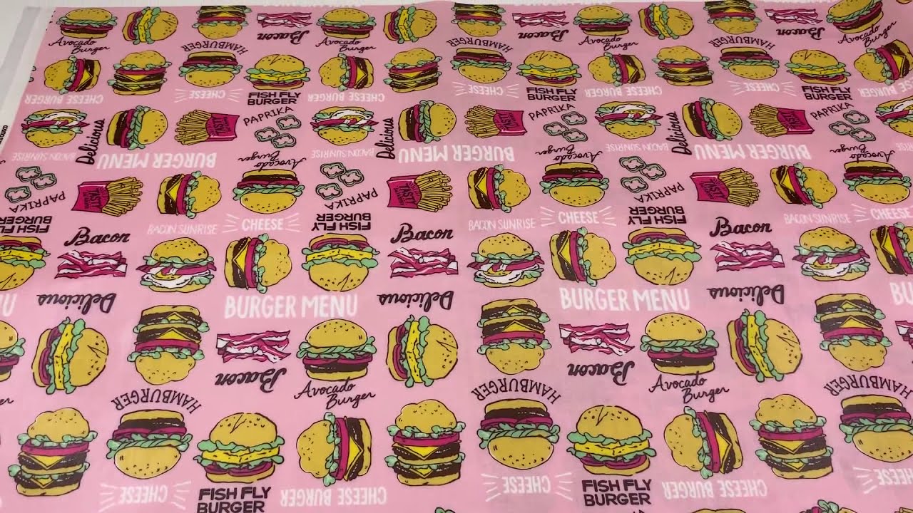 hamburger laminate fabric by Cosmo in peach-pink