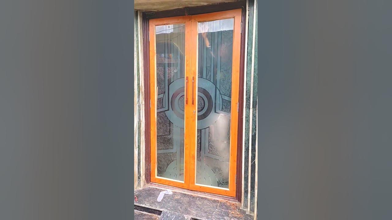 stylish main door glass design for home / fancy lakdi ke darwaje
