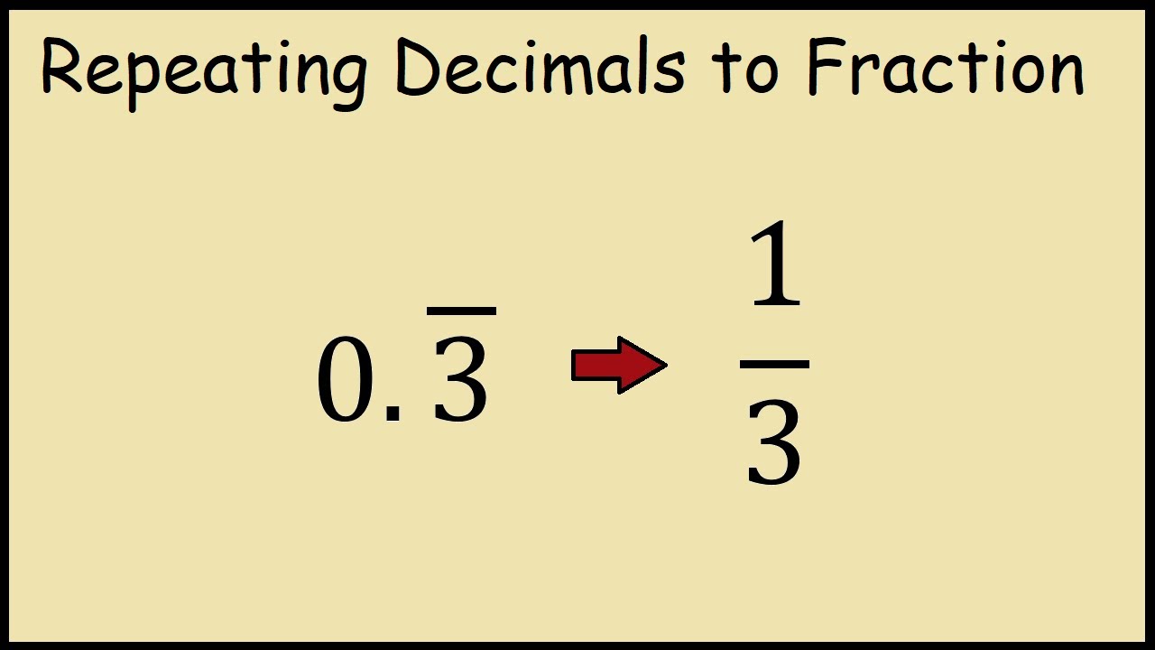 How To Convert 0 3 Repeating Into A Fraction YouTube how-to-convert-0-3-repeating-into-a-fraction-youtube