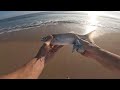 Mama said there would be days like this. Surf fishing for Snook, bait and whatever big fish lurking.