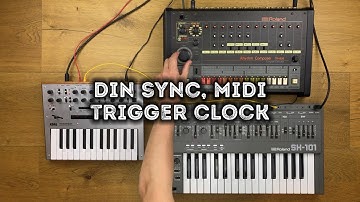 How To Sync Drum Machines And Sequencers Via DIN SYNC, MIDI, CV/GATE And TRIGGER CLOCK!