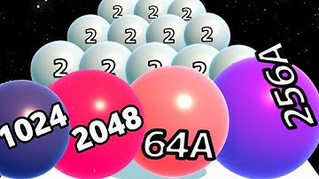 Ball Run 2048 (vs) Roof Rails - Gameplay Android (Max Level, Math Game) New Update