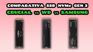 Comparativa SSD M.2 NVMe:  crucial vs WD vs Samsung