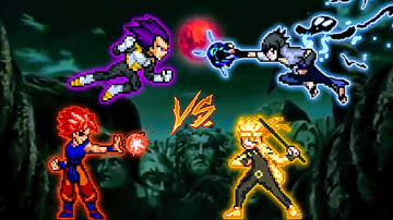 Goku TP OP (New) & Vegeta OP VS Naruto OP & Sasuke OP in Jump Force Mugen