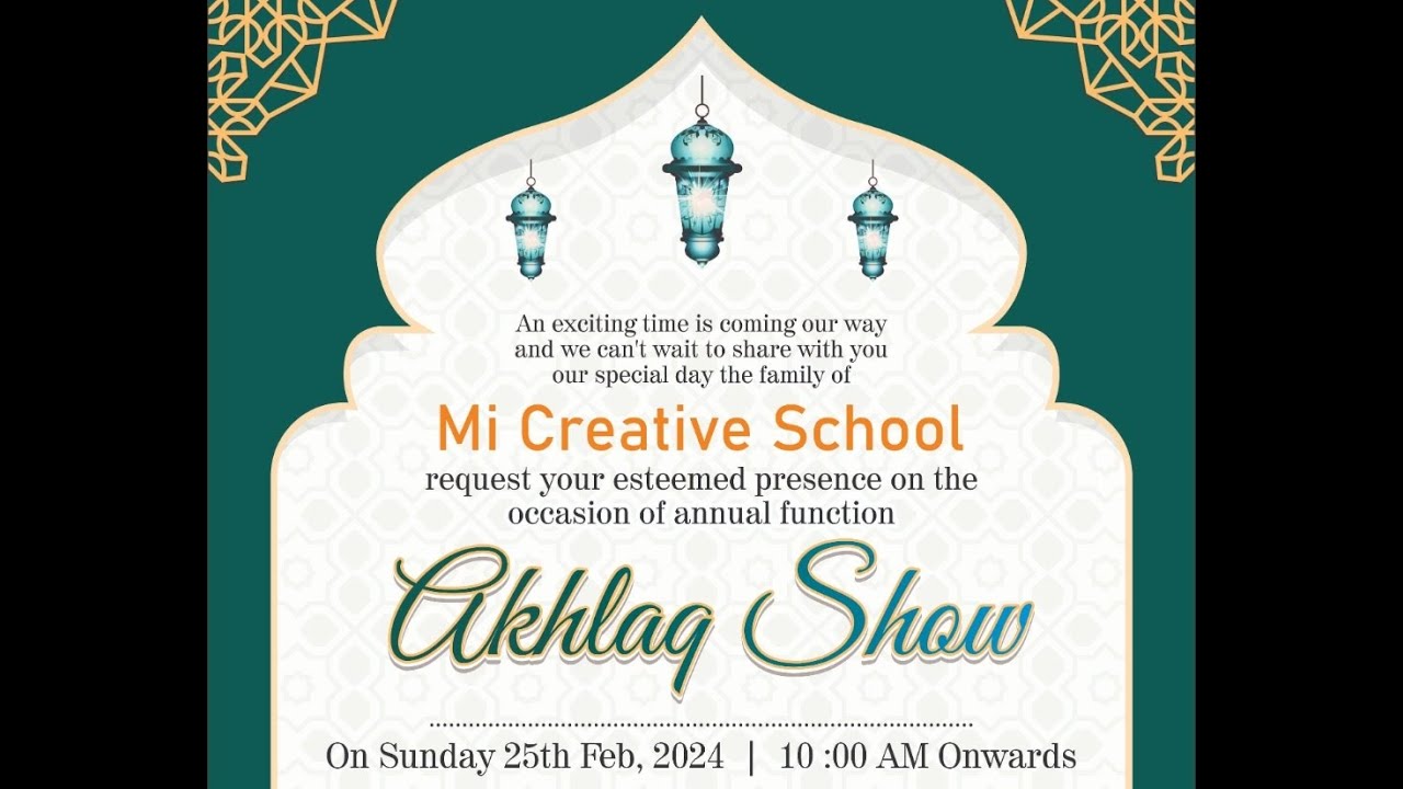 Mi Creative School Akhlaq Show 2024 | Live Telecast | Sultanpur